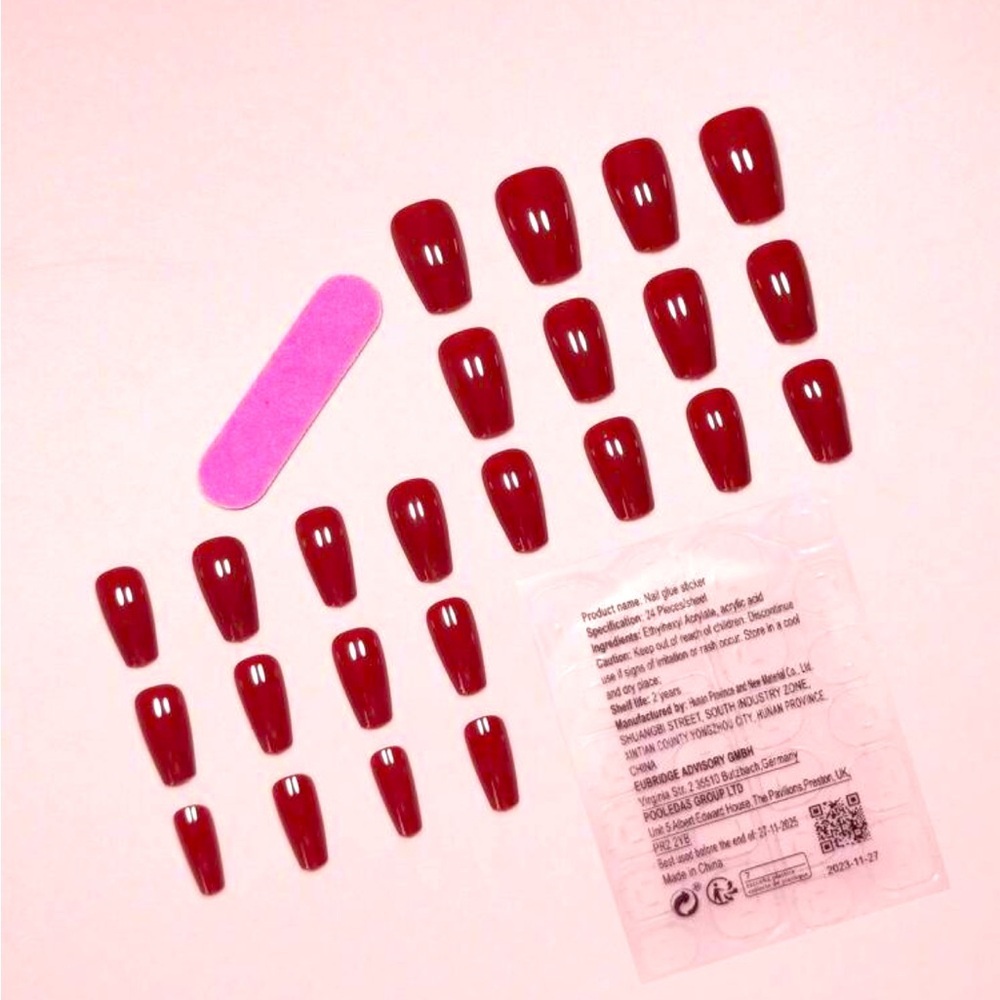 Cherry Red PressOn 24 Pieces Nail Set - Picture 2 of 2